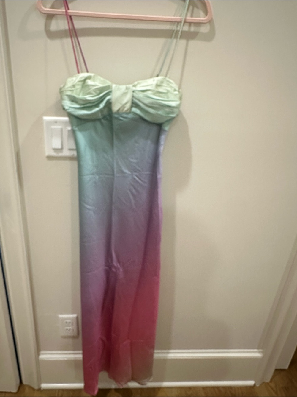 Women’s Ombre Pastel One-Piece Dress with Spaghetti Straps